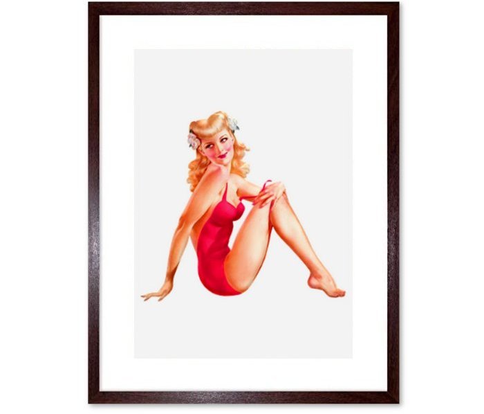 Retro Pin Up Girl 16Framed Print